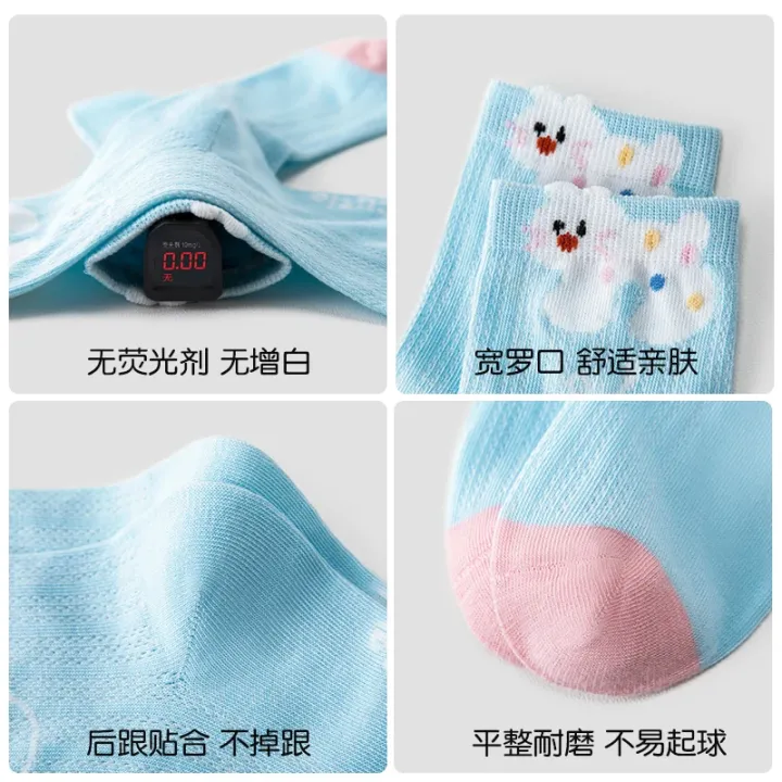5%20Pairs%20Girls%20Summer%20Socks%20Thin%20Cotton%20Breathable%20Mesh%20Cute%20Pink%20Cat%20Flower%20White%20Cotton%20Student%20Socks%20for%20Kids%20-%20Image%203
