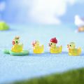 10/20/30PCS Mini Fluorescent Yellow Duck Ornament Miniature Figures Tiny Resin Handicraft Micro Landscape Dollhouse Decoration. 