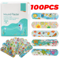 100Pcs Kids Bandages Bulk Kids Cute Cartoon Bandages Flexible Adhesive Strips Medical Waterproof Breathable for Children.