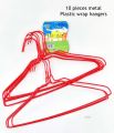10 Pieces Metal Plastic Wrap Hangers - Assorted Colors. 