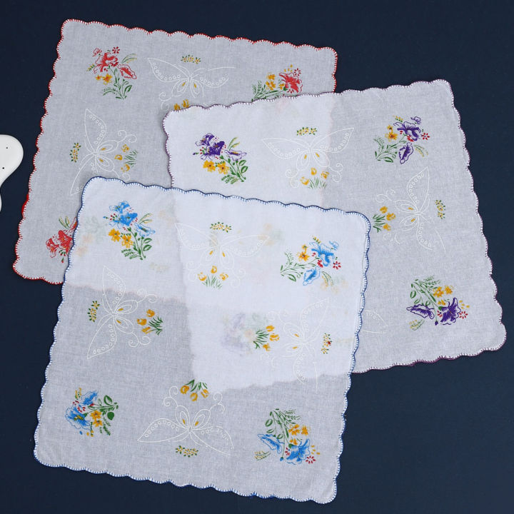6%20Pack%20of%20Women's%20Classic%20Tooth%20Edge%20Handkerchiefs,%20Cotton%20Flower%20Handkerchiefs,%20Sweat-Wiping%20Flap%20Pocket%20Pants%20Towels,%20Placemats,%20Wedding%20Supplies%20-%20Image%206