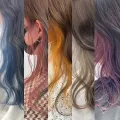 22 Inch Colored Highlight Synthetic Hair Extensions Rainbow Long Straight Hairpieces for Women Kids Girls Purple Pink Blue. 