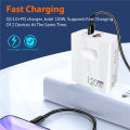 USB C 120W Gan Super Fast PD Charger For Laptop Tablets iPhone 15 iPad Macbook OPPO Samsung Xiaomi USB Quick Charging Adapter. 