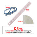 QJH Fashion Clear Metric Sewing Ruler Set, French Curve Pattern Making Ruler Kit for Beginners Tailors Designers (3-Piece Set). 