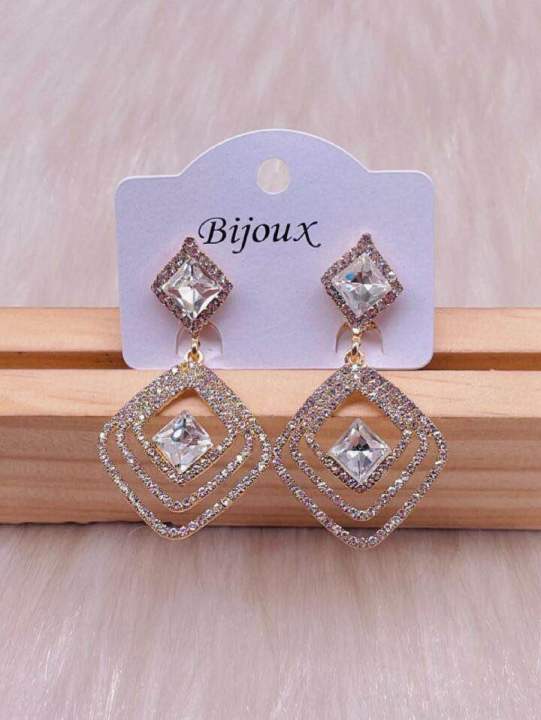 Square%20shape%20earrings%20zarcon%20earrings%20fashionable%20women%20jewellery%20-%20Image%202