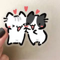 54Pcs Kawaii Colorful Cat Stickers Transparent Cat Decals For Phone Laptop Suitcase Notebook Skateboard Waterproof Stickers.