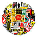 50pcs Funny Warning Stickers Danger Banning Sign Viny Decal Car Scooter Motorcycle Suitcase Violation Sticker Classic Toy. 