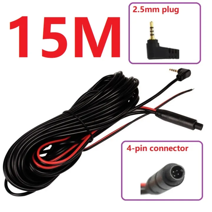 10M 12V 24V 4Pin Car DVR Dash Camera Cable Reverse Rear View Parking ...