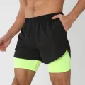 2025New Men Running Shorts Gym Sports Shorts 2 In 1 Quick Dry Workout Training Gym Fitness Jogging Short Pants Summer Men Shorts.