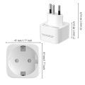 2 Europe to US, Italy, Switzerland, South Africa travel adapter plugs, 2-pin wall socket adapter, travel-friendly power adapter. 