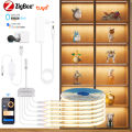 Zigbee Tuya Smart Remote Control Cob Tape Wall Background Light for Cabinet Grille Wood Panel Decoration Lighting Wifi LED Strip. 