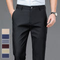 Male Pants Stretch Solid Black Smart Casual Men's Trousers Office Quick Dry Suit Pants New Spring Autumn Korean Straight Pants. 