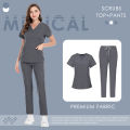 Hospital Work Clothes Medical Scrub Set Breathable High Men Women Workwear Pockets Nursing Uniform Doctor Nurse Dentist Overalls. 