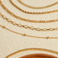 Multi-piece Set Bohemian Vacation & Simple Style Stackable Vegan Chain for Women Summer Anklet Plated 18K gold Silver hypoallerg.