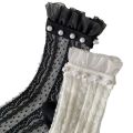 2 pairs Fashionable versatile Women's Socks Thin Solid Color Lace Frilly Socks minimalist Breathable women Transparent Socks. 