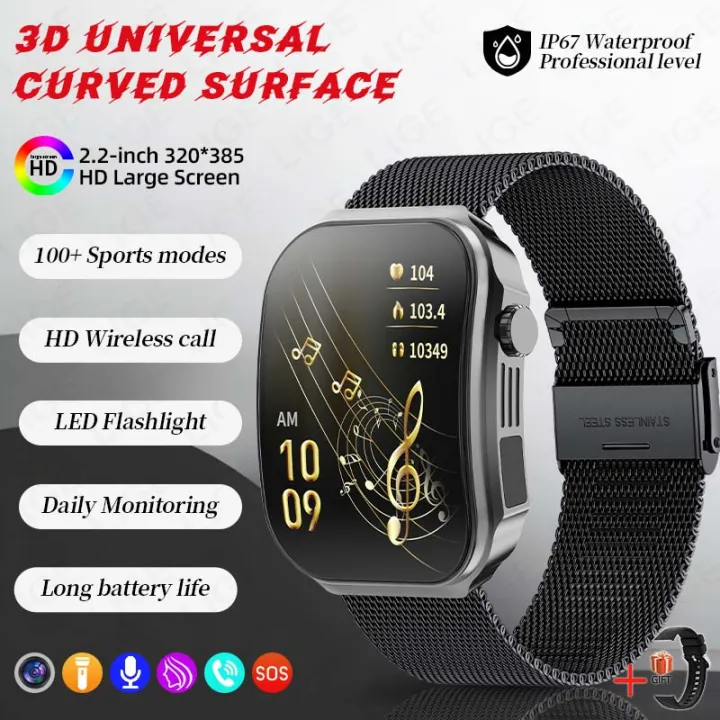 2.2"%20Large%20HD%20Display%20Smart%20Watch%202026%20New%203D%20Curved%20Screen%20Bluetooth%20Call%20Waterproof%20Flashlight%20Outdoor%20Sport%20Smartwatch%20Men%20-%20Image%207