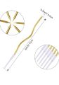 (Pack of 6) Happy Birthday Spiral Candle with Holder for Cake - Champaign Gold. 