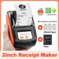 58mm Mini Portable Thermal Receipt POS Printer Wireless Bluetooth Ticket Bill IOS Android PC Invoice Business Retail Ink-free. 