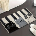 VIKAMA Striped Cartoon Cat Carpet Soft Doormat Waterproof Floor Mat Rug For Bedroom Carpet For Live Room Outdoor Carpet Home Dec. 