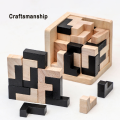 3D Cube Puzzle Luban Interlocking CreativeEducational Wooden Toy Brain lQ Mind EarlyLearning Game Gift For Children Letter 54L.