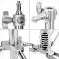 Alumium tripod light stand stainless steel light stand silver. 