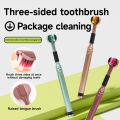 3-Sided Toothbrush for Comprehensive Cleaning | Ideal Angle Design | Raised Tongue Coating Brush | 2-Pack | Soft Bristles for Ge. 