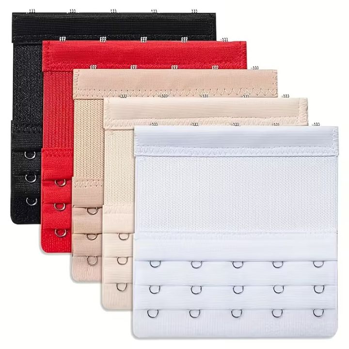 5pcs Ultra-Soft Bra Extenders - 5-Hook Adjustable for Maximum Comfort, Ideal for Plus Size, Maternity & Sensitive Skin