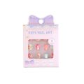 12 / 24 Pcs Children Acrylic Fake Nails Press on Pre-glue Full Cover Glitter Gradient Color Rainbow Baby nails Short False Nail Art Kits Set for Kids Little Girls - Multicolor Gradient Series Gift for baby girls Kidz accessories. 