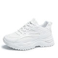 White Sneakers Women 2024 New Leather Chunky Sneakers Women's Sports Shoes Thick Tennis Vulcanized Shoes Basket Platform Shoes.