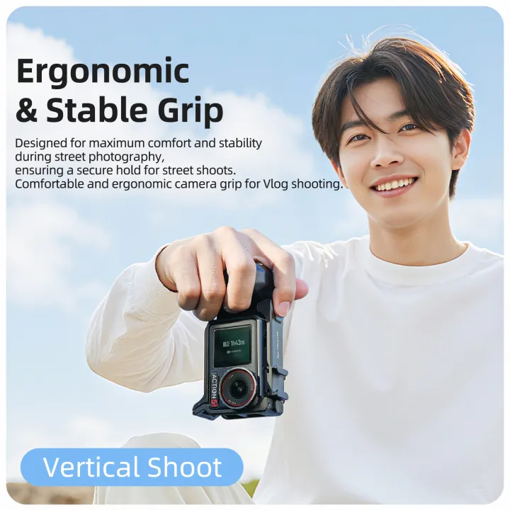 Street%20Hand%20Grip%20Kit%20For%20DJI%20Osmo%20Action%205%20Pro/4/3%20%20Grip%20Mount%20Quick%20Release%20Rabbit%20Cage%20with%20Shutter%20Button%20Protective%20Frame%20-%20Image%205
