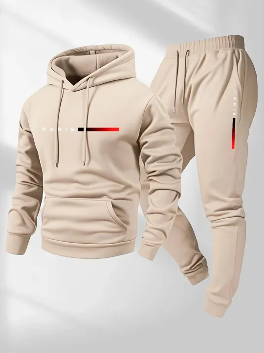 PARIS%20Letter%20Print%20Sweatshirt%20Suit%20Men's%20Fleece%20Hoodie%20Pants%20Set%20Spring%20Autumn%20Winter%20Warm%20Casual%20Sports%20Pullover%20Trousers%20Sets%20-%20Image%203