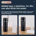 USB Powered Car Heating Water Bottle 500ML, 12V 24V Electric Heated Thermos, Portable Travel Cup for Car & Commuting. 