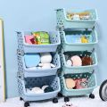 4 Layer Fruit Vegetable Organizer Storage Basket Multifunctional High Capacity Stackable Hollow-out for Kitchen. 