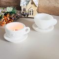 Creative Production of Love Coffee Cup and Coaster Set Candle Cup Pottery Mold Home Decoration Gypsum Concrete Silicone Mold. 