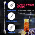 LMETJMA 10 Inch Stainless Steel Cocktail Muddler and Mixing Spoon Professional Bar Cocktail Muddler Set for Mojitos JT201. 
