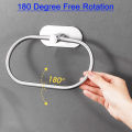 Stainless Steel Towel Holder Self-adhesive Bathroom Towels Rack Black Washhand Hanger Ring Rail Bar Kitchen Storage Accessories. 