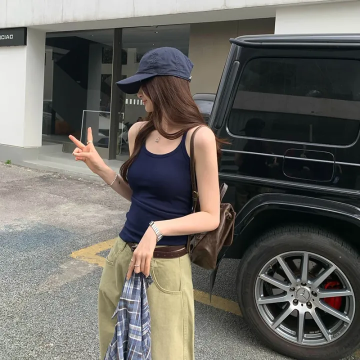 2026%20Summer%20Solid%20Color%20Basic%20Knitted%20Tank%20Top%20Women%20Summer%20Vintage%20Sleeveless%20Camis%2090s%20Cool%20Girls%20Streetwear%20Black%20Soft%20Tees%20-%20Image%206