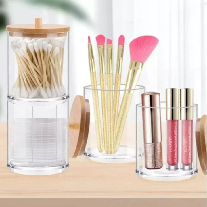 Acrylic%20Storage%20Box%20Bathroom%20Jar%20Makeup%20Organizer%20Cotton%20Round%20Pad%20Holder%20Cotton%20Swab%20Box%20Qtip%20Holder%20Dispenser%20with%20Bamboo%20Lid%20-%20Image%206
