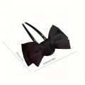 1pc Fashion Women's Bow U-shaped Hair Clip Suitable for Girl Daily Wear Accessory Elegant Black Boutique Hairpin Hair Accessory. 