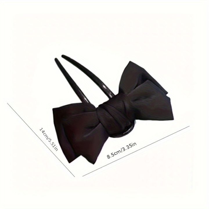 1pc%20Fashion%20Women's%20Bow%20U-shaped%20Hair%20Clip%20Suitable%20for%20Girl%20Daily%20Wear%20Accessory%20Elegant%20Black%20Boutique%20Hairpin%20Hair%20Accessory%20-%20Image%206