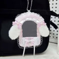Lace Photo Card Holder with Hanging Chain, Available in 10 Colors and Styles, Plush Bunny Ears Bead Chain Handmade DIY Finished Product, Anime Cartoon Game Character Guka Card Holder, Fan Club Idol Support Collection B8 Small Card Holder, Polaroid Phot.... 