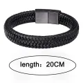 Black PU Leather Magnetic Bracelet Men's Mature and Stable and Elegant Giving Men The Best Gift for Men. 