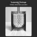Space Aluminum Toilet Brush Holder Set Bathroom Wall Mounted Hanging WC Clean Tool Vertical Stand Long Handle Toilet Wash Brush. 