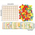 120Pcs Wooden Mosaic Puzzle Toy Montessori Kids Wooden 3D Geometric Shape Jigsaw Puzzle Board Set Baby Early Education Toys for. 