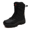 Men Motorcycle Tactical Boots Lace Up Women Army Warm Comfortable Climbing Hiking Shoes Plush Unisex Hunting Boots High Quality. 