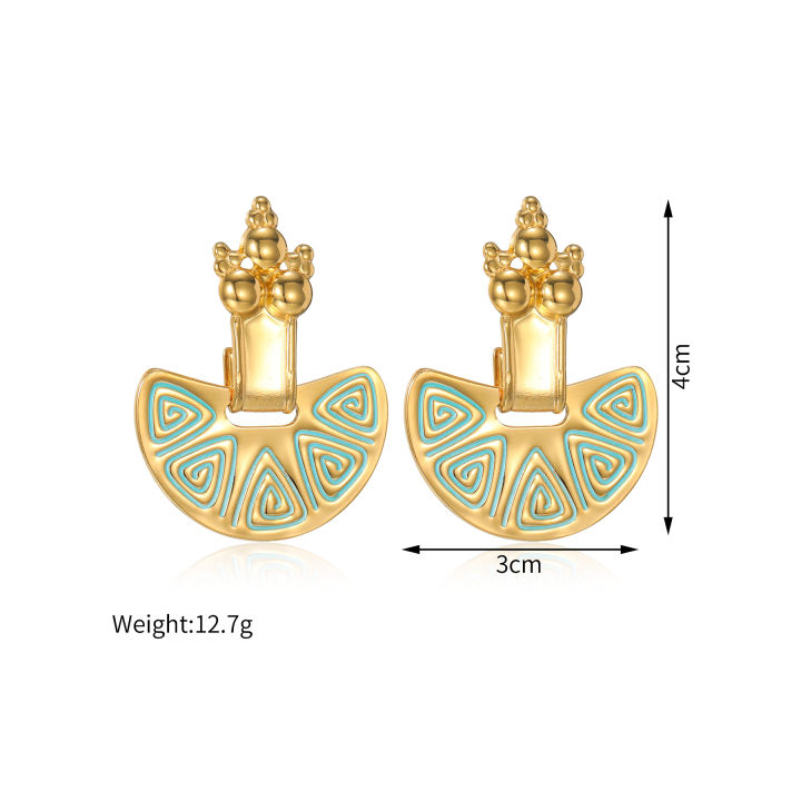 Kissmoon%20Vintage%20Sector%20Earrings%20for%20Women%20Girl%20Stainless%20Steel%20Geometric%20Textured%20Retro%20Fan-Shaped%20Earring%20Trendy%20Jewelry%20%20-%20Image%207