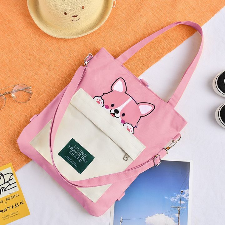 Aesthetic Korean Tote Bag for School/College Girls with Zipper