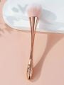 Rose Golden Fan Makeup Brush,Cosmetic Brush Loose Powder Brush ,Highlighting Brush Blush Brush-Soft Hair Makeup Fixing. 
