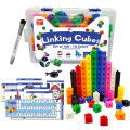 Montessori Math Toys 10 Colors Rainbow Link Cubes Snap Blocks Stacking Game Educational Learning Toys For Children Diy 3D Puzzle.