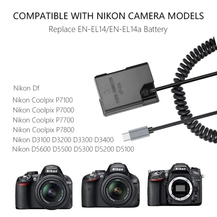 EP-5A%20USB-C%20Power%20Adapter%20Kitr%20EN-EL14%20EN-EL14a%20Dummy%20Battery%20for%20Nikon%20D3100%20D3200%20D3300%20D3400%20D3500%20D5100%20D5200%20D5300%20D5500%20-%20Image%206